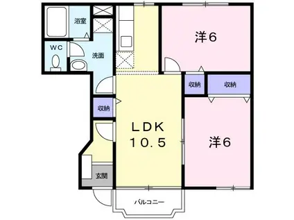 ブライズベールI(2LDK/1階)の間取り写真