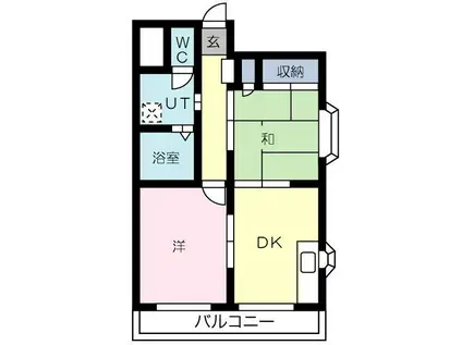 クラシティ御幸(2DK/2階)の間取り写真