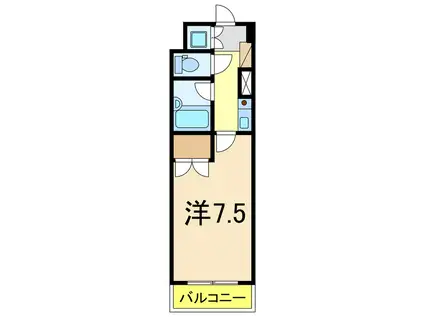 トーカンキャステール長岡駅東(1K/2階)の間取り写真