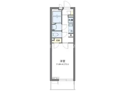 クレイノコスモ ウーノ(1K/2階)の間取り写真