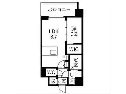 エスリードレジデンス梅田クラスシティ(1LDK/2階)の間取り写真