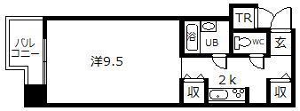 メゾンドノール(1K/8階)の間取り写真