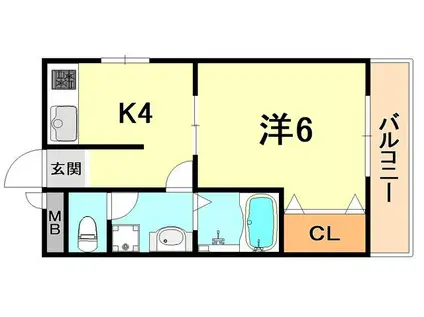 メゾンHAM(1K/2階)の間取り写真