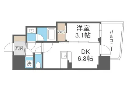 コンフォリア・リヴ大阪本町(1DK/6階)の間取り写真