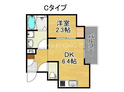 SOAR SHINIMAMIYA(1DK/11階)の間取り写真