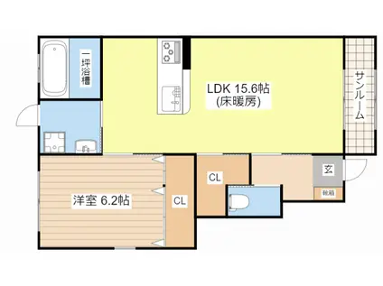 グランフォレスト(1LDK/1階)の間取り写真