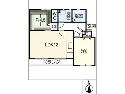 なるみグリーンコーポ(2LDK/3階)の間取り写真