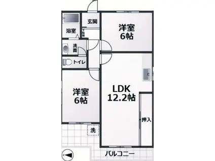 甲南メゾン本山(2DK/5階)の間取り写真