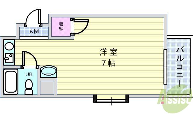 カルム西緑丘(ワンルーム/4階)の間取り写真