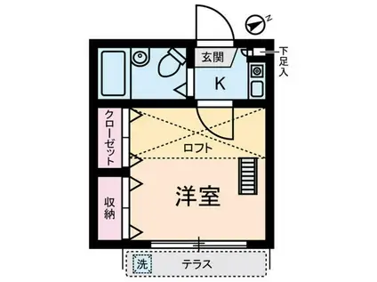 セントラル蒲田(1K/1階)の間取り写真