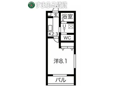 ESPERANZA 羽根西(1K/3階)の間取り写真