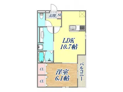 ルミナーレ(1LDK/2階)の間取り写真