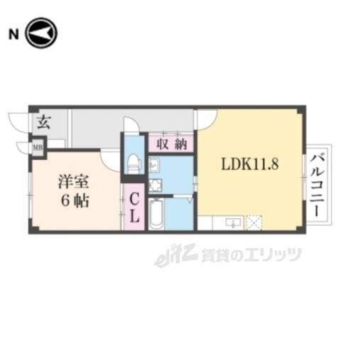 CASA FORESTA(1LDK/1階)の間取り写真