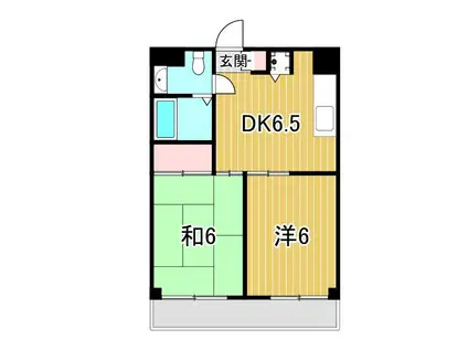 パークサイド関(2DK/2階)の間取り写真