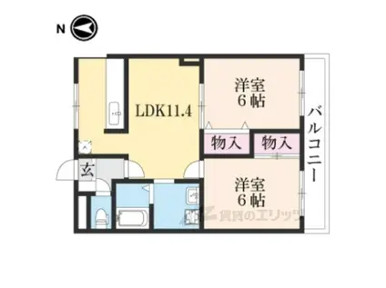 PREVAIL VAN(2LDK/3階)の間取り写真