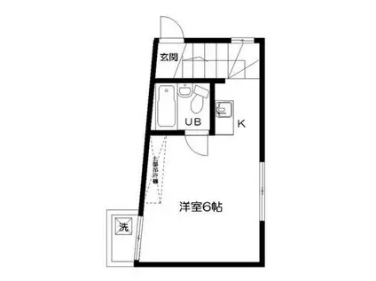 フラット大久保D(ワンルーム/2階)の間取り写真