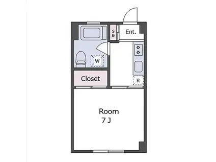 ロジュモン富貴(1K/1階)の間取り写真