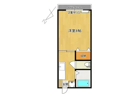 コーポT&M(1K/1階)の間取り写真