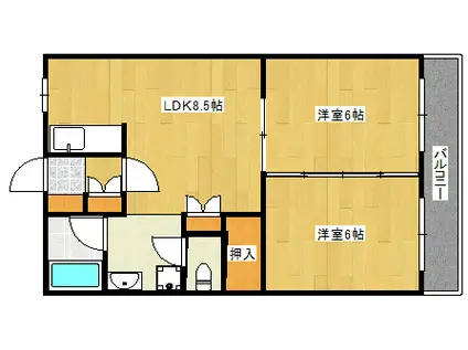 パストラルI(2LDK/4階)の間取り写真