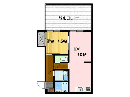 第二シセンマンション(1LDK/3階)の間取り写真
