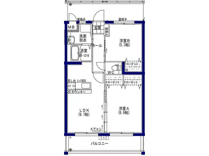 テル・パーク(2LDK/3階)の間取り写真