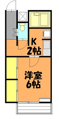 ウィル成瀬台B棟(1K/2階)の間取り写真