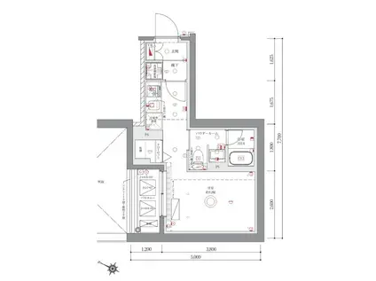 アゼスト阪東橋2(ワンルーム/3階)の間取り写真
