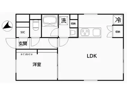 CREAL江戸川橋(1LDK/2階)の間取り写真