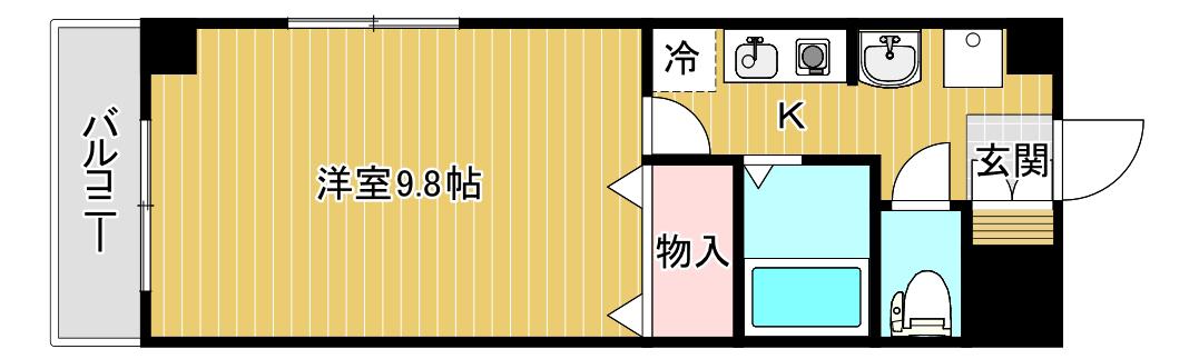 グランコート石宮(1K/7階)の間取り写真