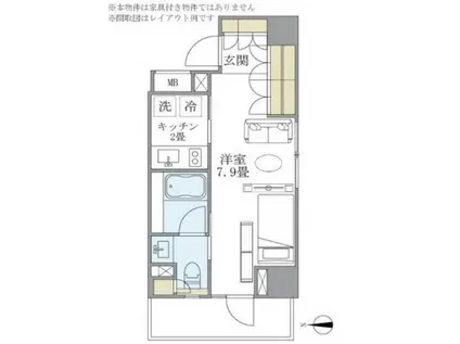 ブリリアイスト白金高輪(1K/10階)の間取り写真