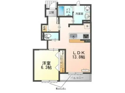 CROIRE(1LDK/1階)の間取り写真