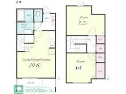 ブルーラグーン(2LDK/1階)の間取り写真