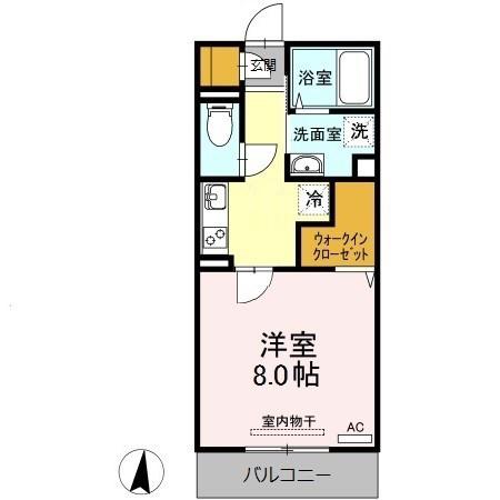 D-ROOMATAKA(1K/1階)の間取り写真