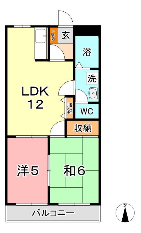リブコンフォース(2LDK/2階)の間取り写真