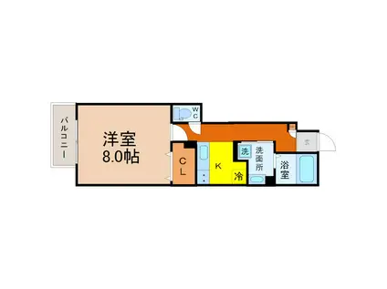 クレール 新守山(1K/1階)の間取り写真