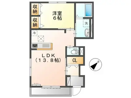 メゾン アイリス(1LDK/1階)の間取り写真