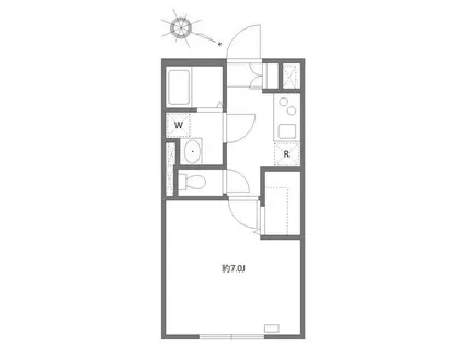 エルファーロ笹塚II(1K/3階)の間取り写真