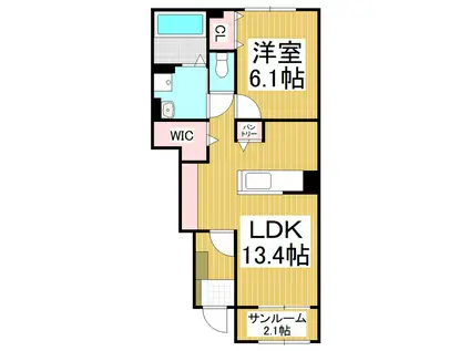アドヴァンス立石(1LDK/1階)の間取り写真