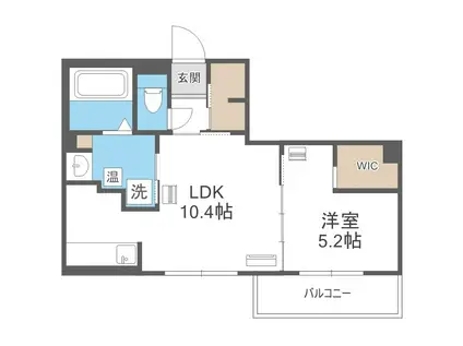 エフュート北円山(1LDK/5階)の間取り写真
