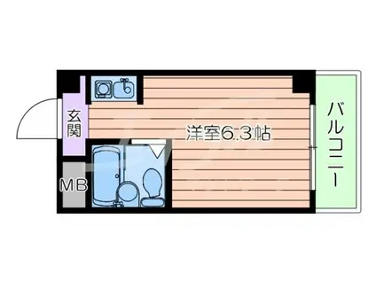 フロンティア21(ワンルーム/3階)の間取り写真