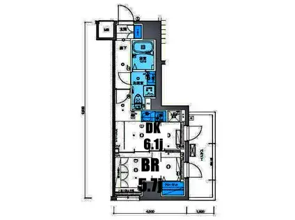 リヴシティ横濱新川町弐番館(1DK/7階)の間取り写真