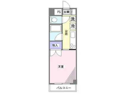 シエラ戸田公園(1K/3階)の間取り写真