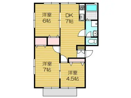 広栄ハイツ(3DK/2階)の間取り写真