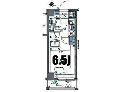 エストゥルース西横浜(1K/4階)の間取り写真