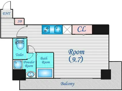 MEET ME 梅田西(1K/8階)の間取り写真