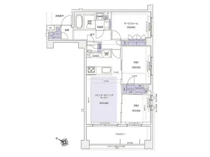 KDXレジデンス横濱紅葉坂(2SLDK/6階)の間取り写真