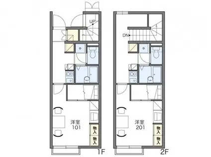 レオパレスイルクオーレ(1K/2階)の間取り写真