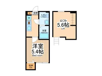 ルードメール相模大野(1K/1階)の間取り写真