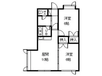 ウエリントン(2LDK/2階)の間取り写真