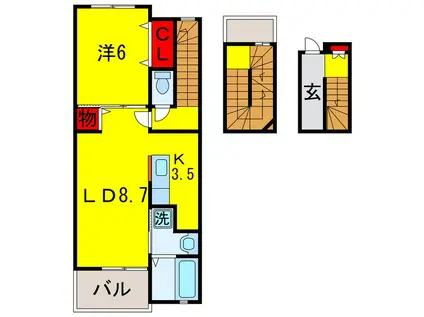 グランド ソレイユ(1LDK/3階)の間取り写真